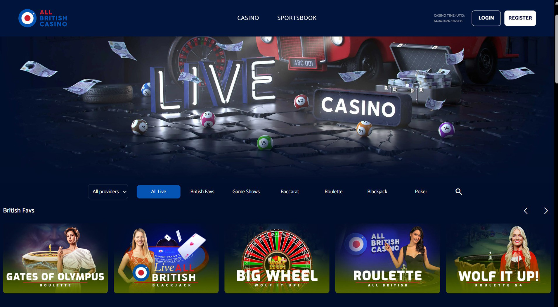 6. All British Casino - Quick Payforit Casino Payouts