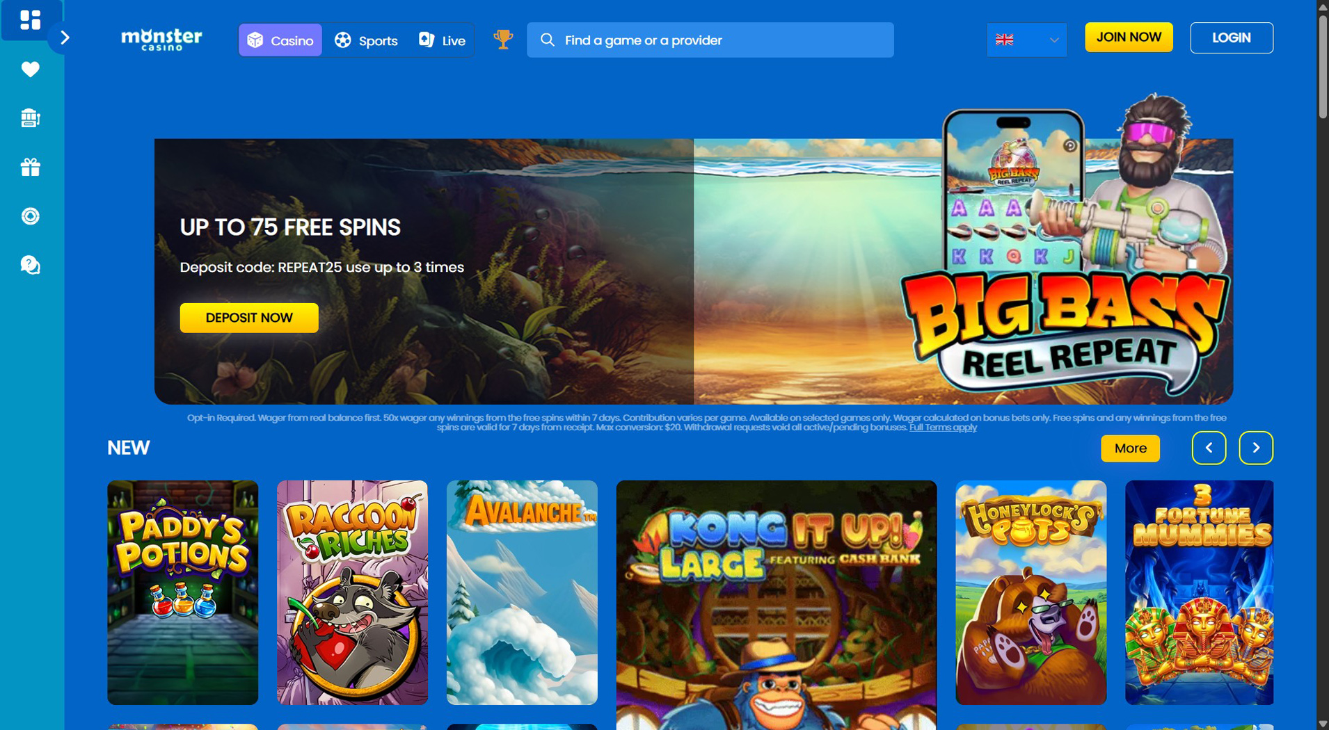 2. Monster Casino - Fast Payforit Casino Access